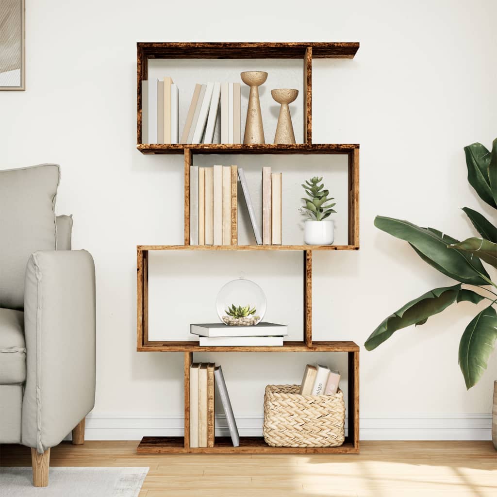 Kamerscherm / boekenkast 4-laags 70x24x129 cm hout oud hout is nu te koop bij PeponiXL, paradijselijk wonen!