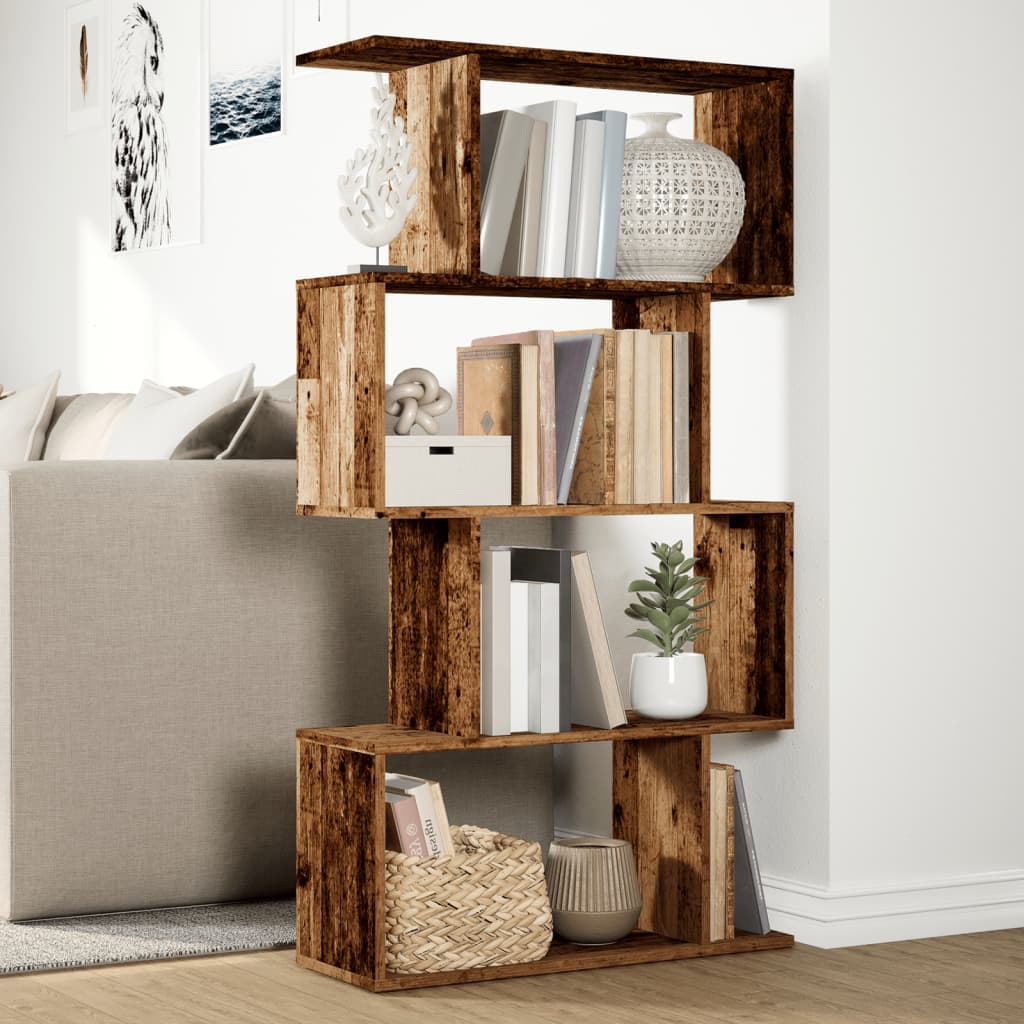 Kamerscherm / boekenkast 4-laags 70x24x129 cm hout oud hout is nu te koop bij PeponiXL, paradijselijk wonen!