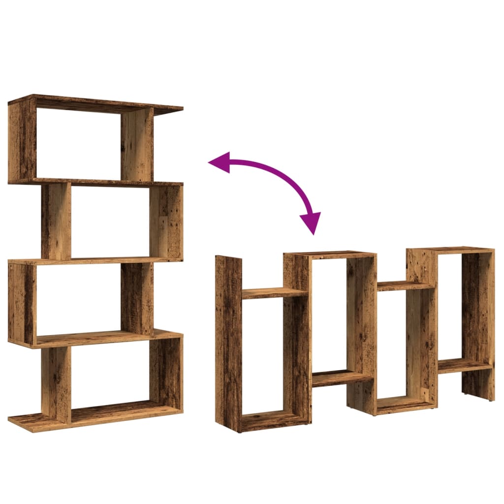 Kamerscherm / boekenkast 4-laags 70x24x129 cm hout oud hout is nu te koop bij PeponiXL, paradijselijk wonen!