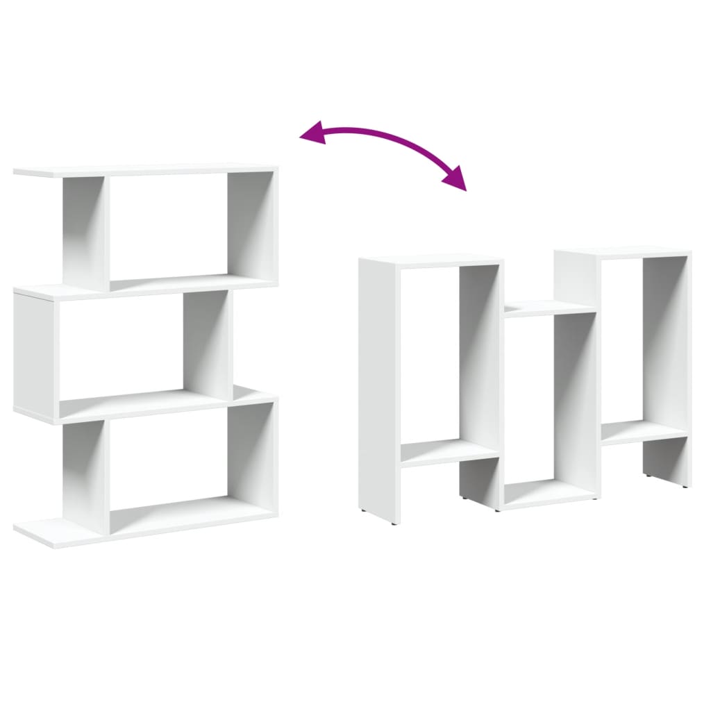 Kamerverdeler Boekenkast 3-laags Wit 70x24x97 cm Bewerkt Hout is nu te koop bij PeponiXL, paradijselijk wonen!