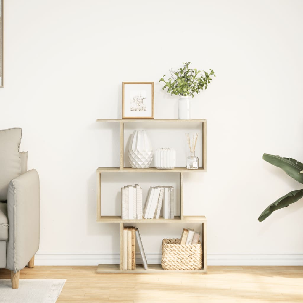Kamerscherm / boekenkast 3-laags 70x24x97 cm hout sonoma eiken is nu te koop bij PeponiXL, paradijselijk wonen!