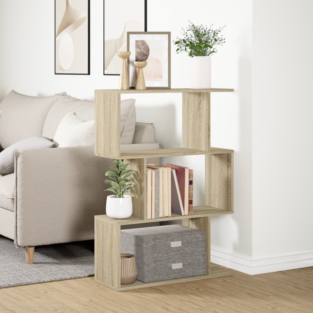 Kamerscherm / boekenkast 3-laags 70x24x97 cm hout sonoma eiken is nu te koop bij PeponiXL, paradijselijk wonen!