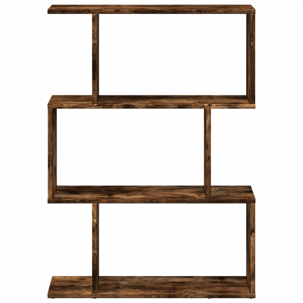 Kamerscherm / boekenkast 3-laags 70x24x97 cm hout gerookt eik is nu te koop bij PeponiXL, paradijselijk wonen!