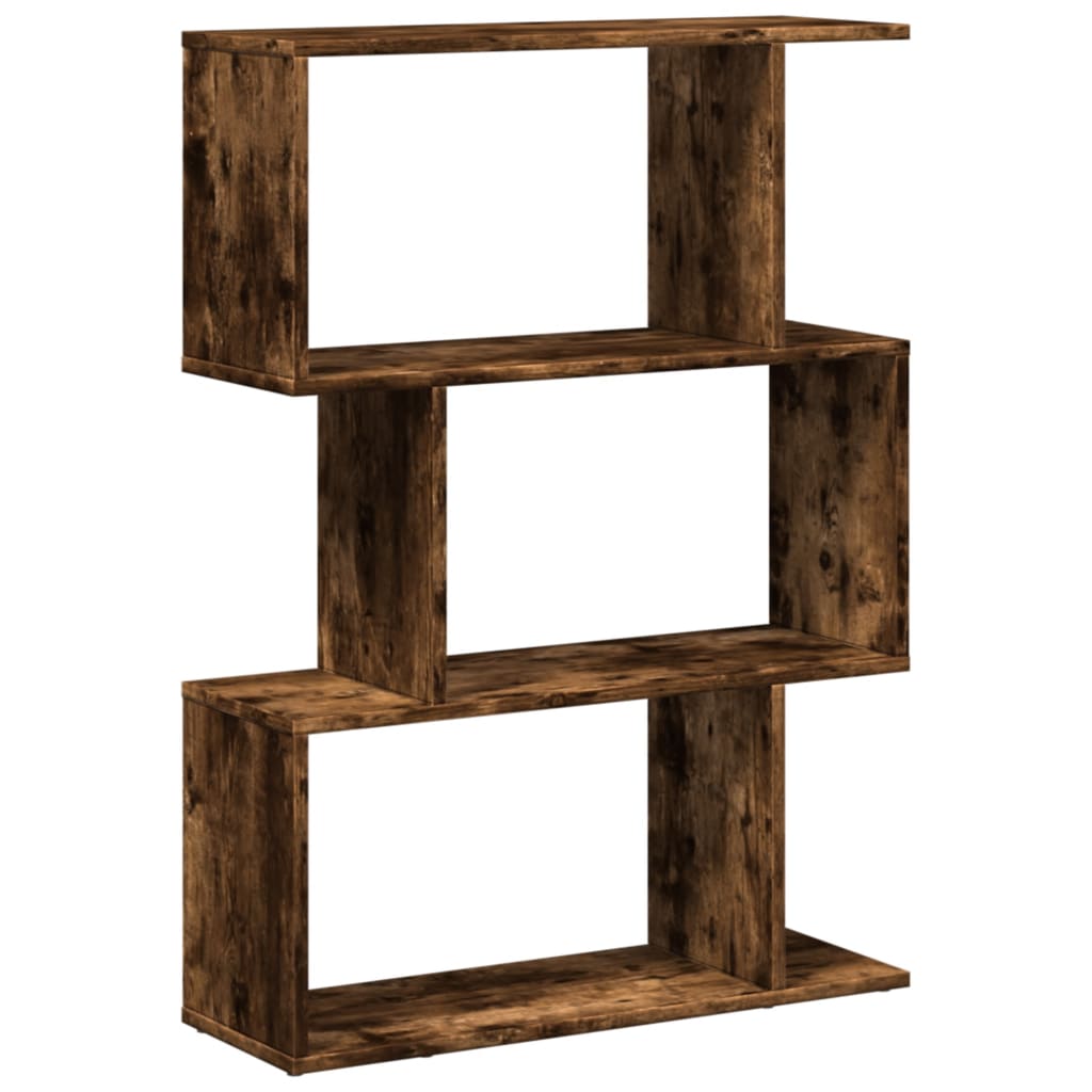Kamerscherm / boekenkast 3-laags 70x24x97 cm hout gerookt eik is nu te koop bij PeponiXL, paradijselijk wonen!