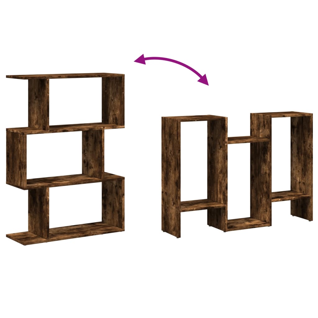 Kamerscherm / boekenkast 3-laags 70x24x97 cm hout gerookt eik is nu te koop bij PeponiXL, paradijselijk wonen!