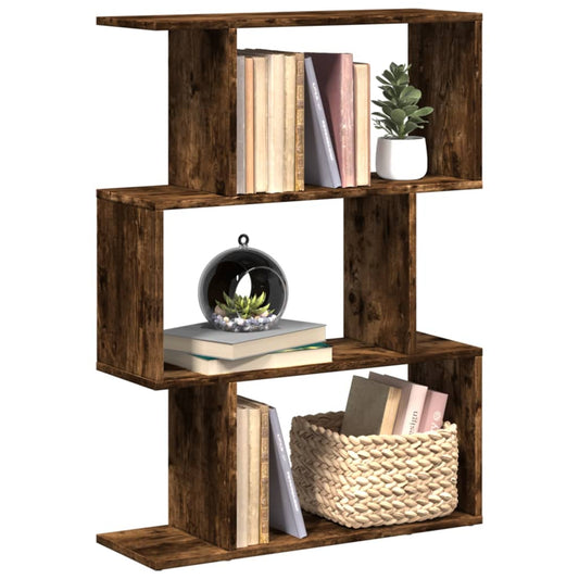 Kamerscherm / boekenkast 3-laags 70x24x97 cm hout gerookt eik is nu te koop bij PeponiXL, paradijselijk wonen!