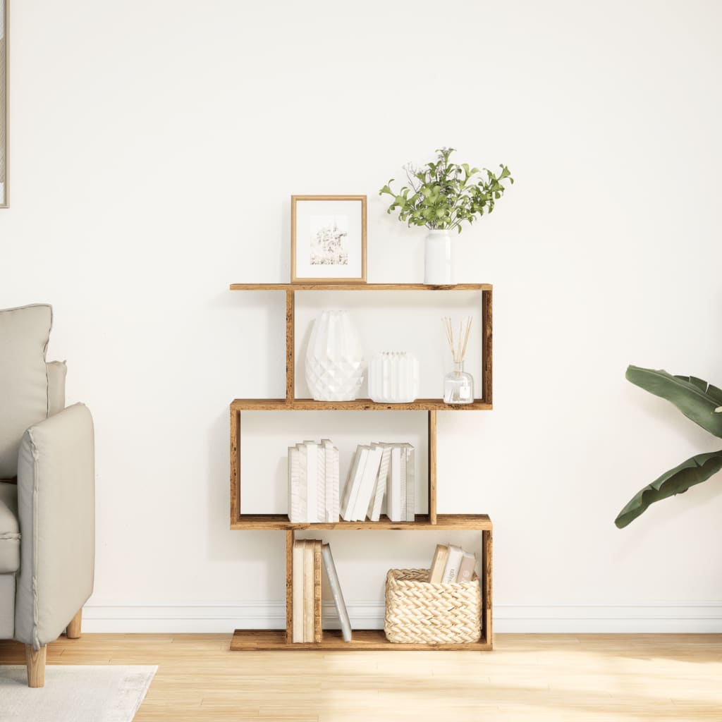 Kamerscherm / boekenkast 3-laags 70x24x97 cm hout oud hout is nu te koop bij PeponiXL, paradijselijk wonen!