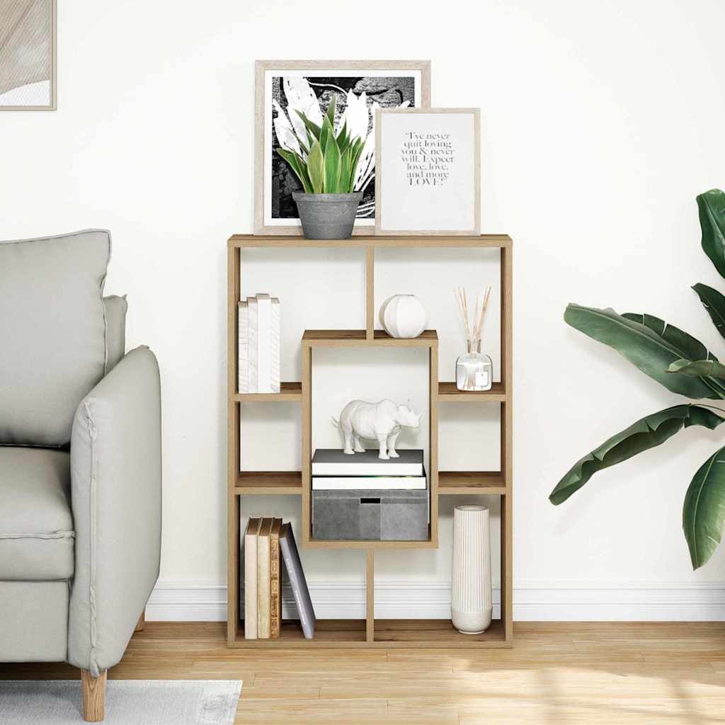 Boekenkast 63x20x90 cm bewerkt hout artisanaal eikenkleurig is nu te koop bij PeponiXL, paradijselijk wonen!