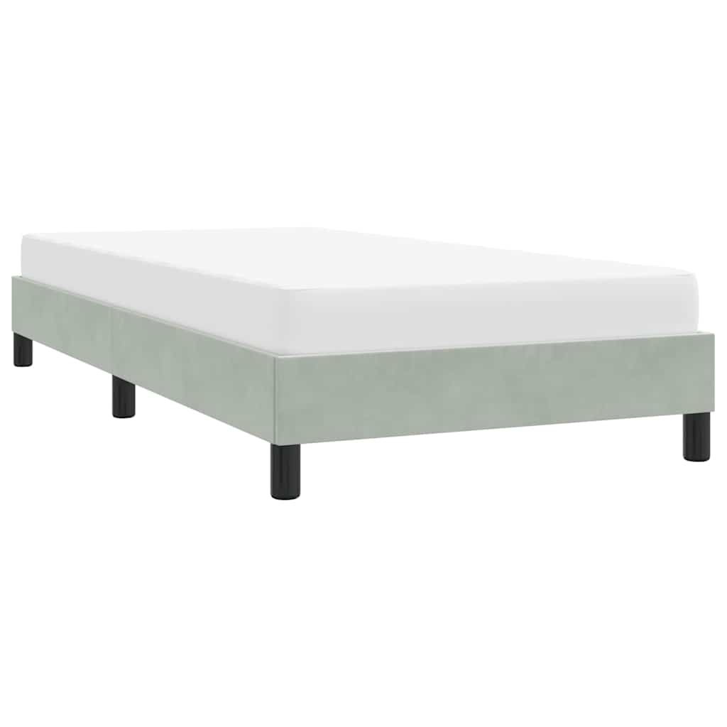 Bedframe zonder matras 80x210 cm fluweel lichtgrijs is nu te koop bij PeponiXL, paradijselijk wonen!