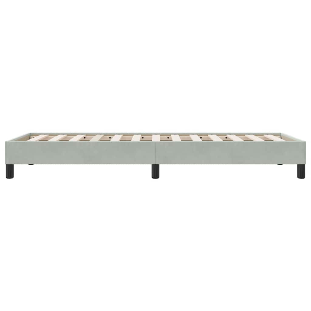 Bedframe zonder matras 80x210 cm fluweel lichtgrijs is nu te koop bij PeponiXL, paradijselijk wonen!