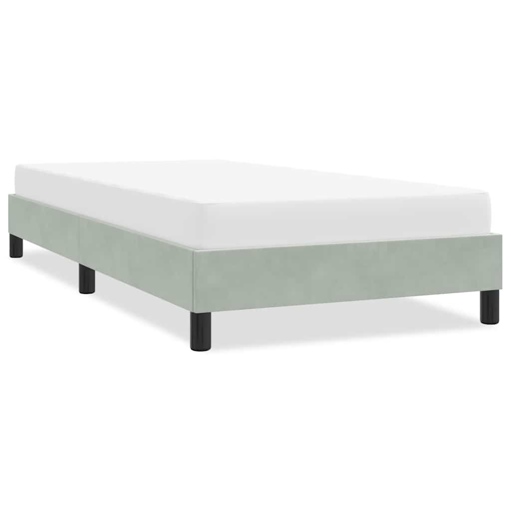 Bedframe zonder matras 80x210 cm fluweel lichtgrijs is nu te koop bij PeponiXL, paradijselijk wonen!