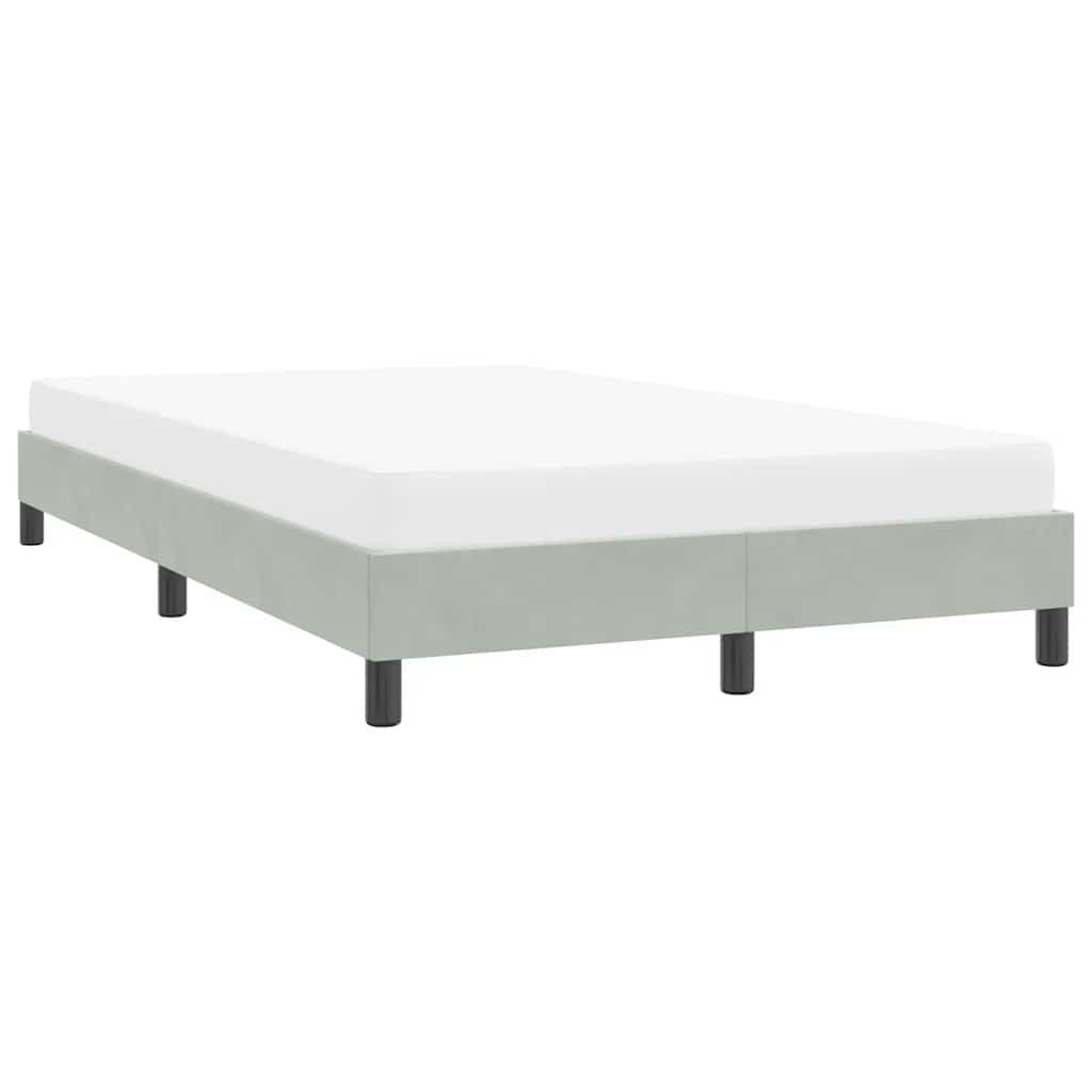Bedframe zonder matras 120x210 cm fluweel lichtgrijs is nu te koop bij PeponiXL, paradijselijk wonen!