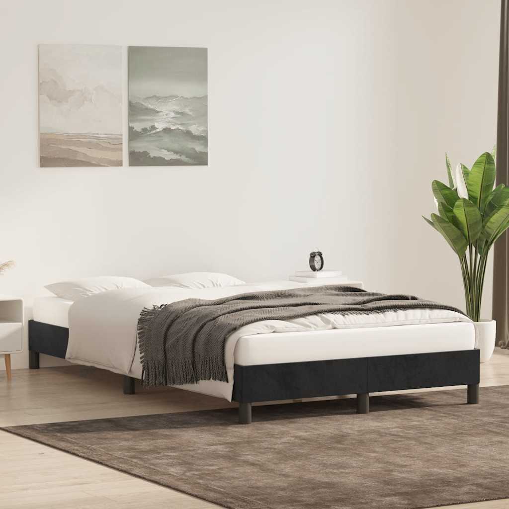 Bedframe zonder matras 120x210 cm fluweel zwart is nu te koop bij PeponiXL, paradijselijk wonen!