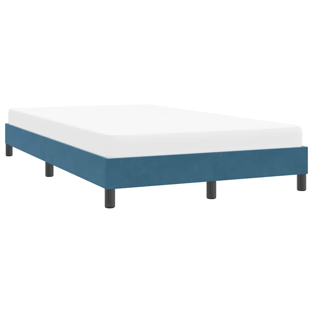 Bedframe zonder matras 120x210 cm fluweel donkerblauw is nu te koop bij PeponiXL, paradijselijk wonen!