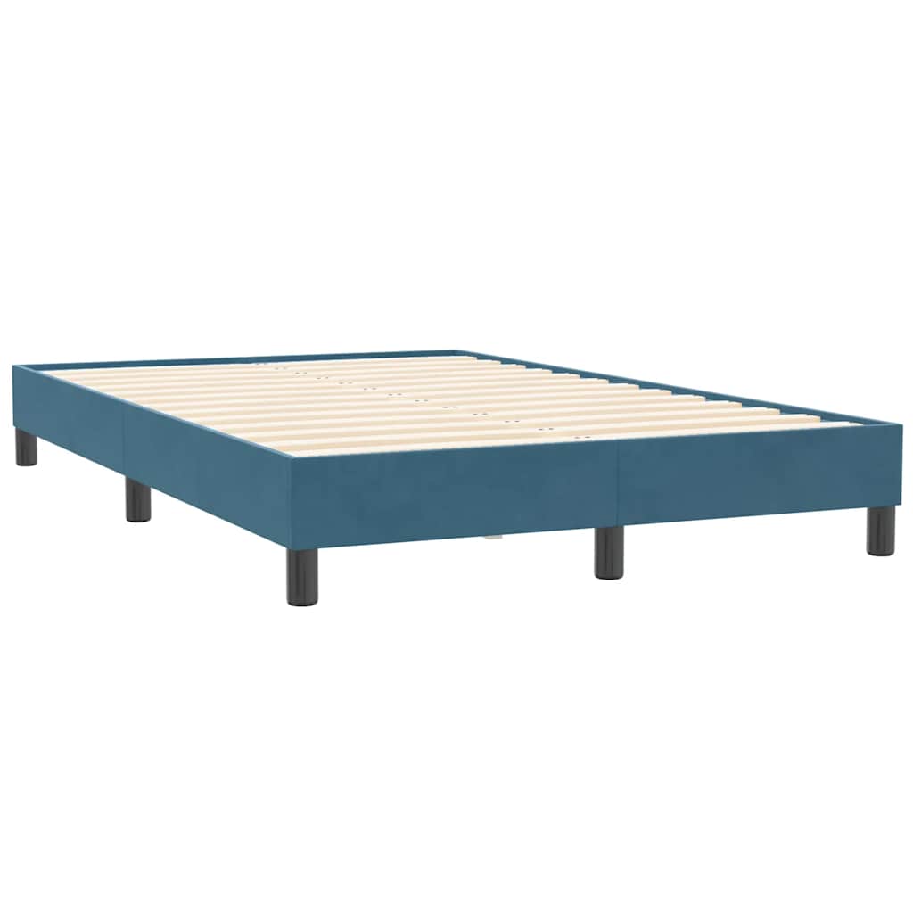Bedframe zonder matras 120x210 cm fluweel donkerblauw is nu te koop bij PeponiXL, paradijselijk wonen!