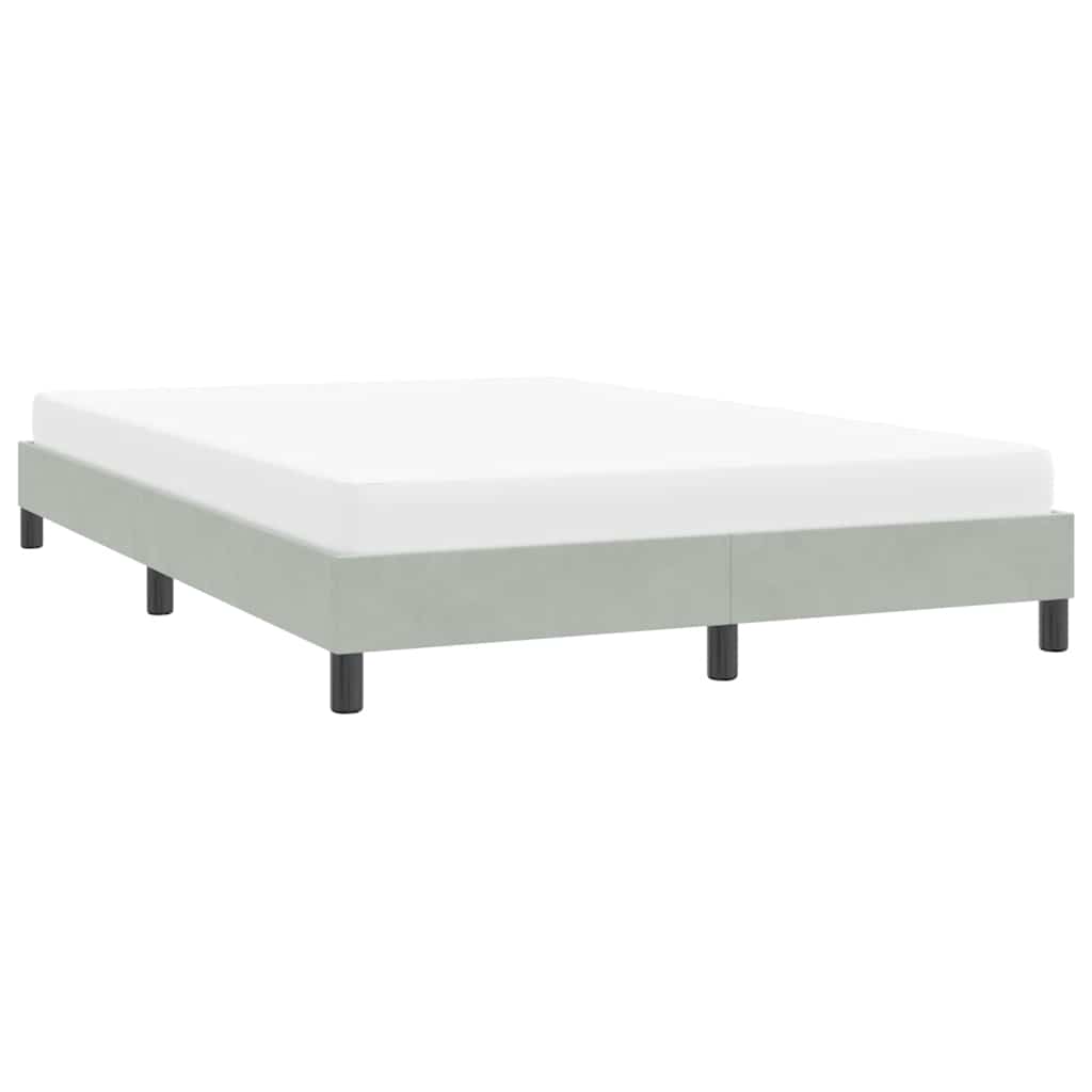 Bedframe zonder matras 140x210 cm fluweel lichtgrijs is nu te koop bij PeponiXL, paradijselijk wonen!