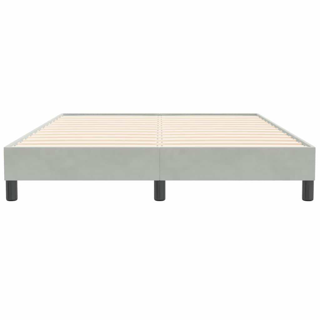 Bedframe zonder matras 140x210 cm fluweel lichtgrijs is nu te koop bij PeponiXL, paradijselijk wonen!