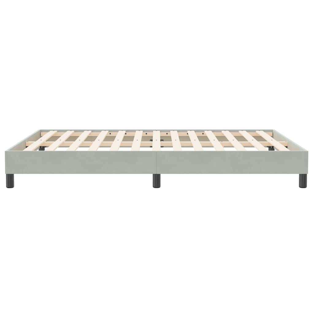 Bedframe zonder matras 140x210 cm fluweel lichtgrijs is nu te koop bij PeponiXL, paradijselijk wonen!