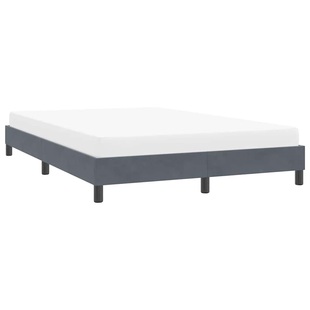 Bedframe zonder matras 140x210 cm fluweel donkergrijs is nu te koop bij PeponiXL, paradijselijk wonen!