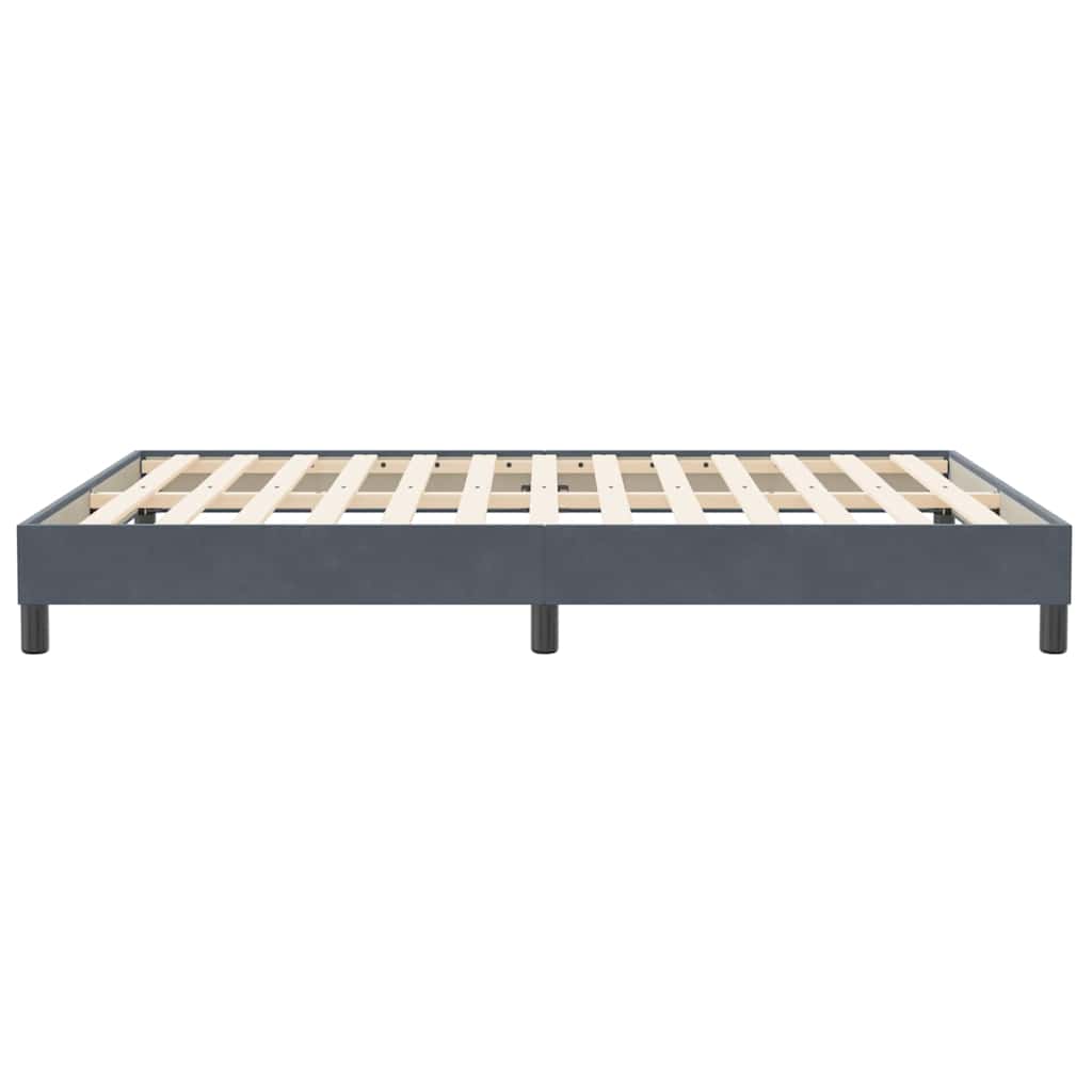 Bedframe zonder matras 140x210 cm fluweel donkergrijs is nu te koop bij PeponiXL, paradijselijk wonen!