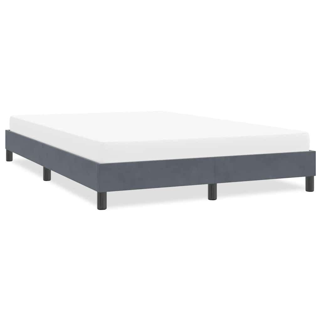 Bedframe zonder matras 140x210 cm fluweel donkergrijs is nu te koop bij PeponiXL, paradijselijk wonen!