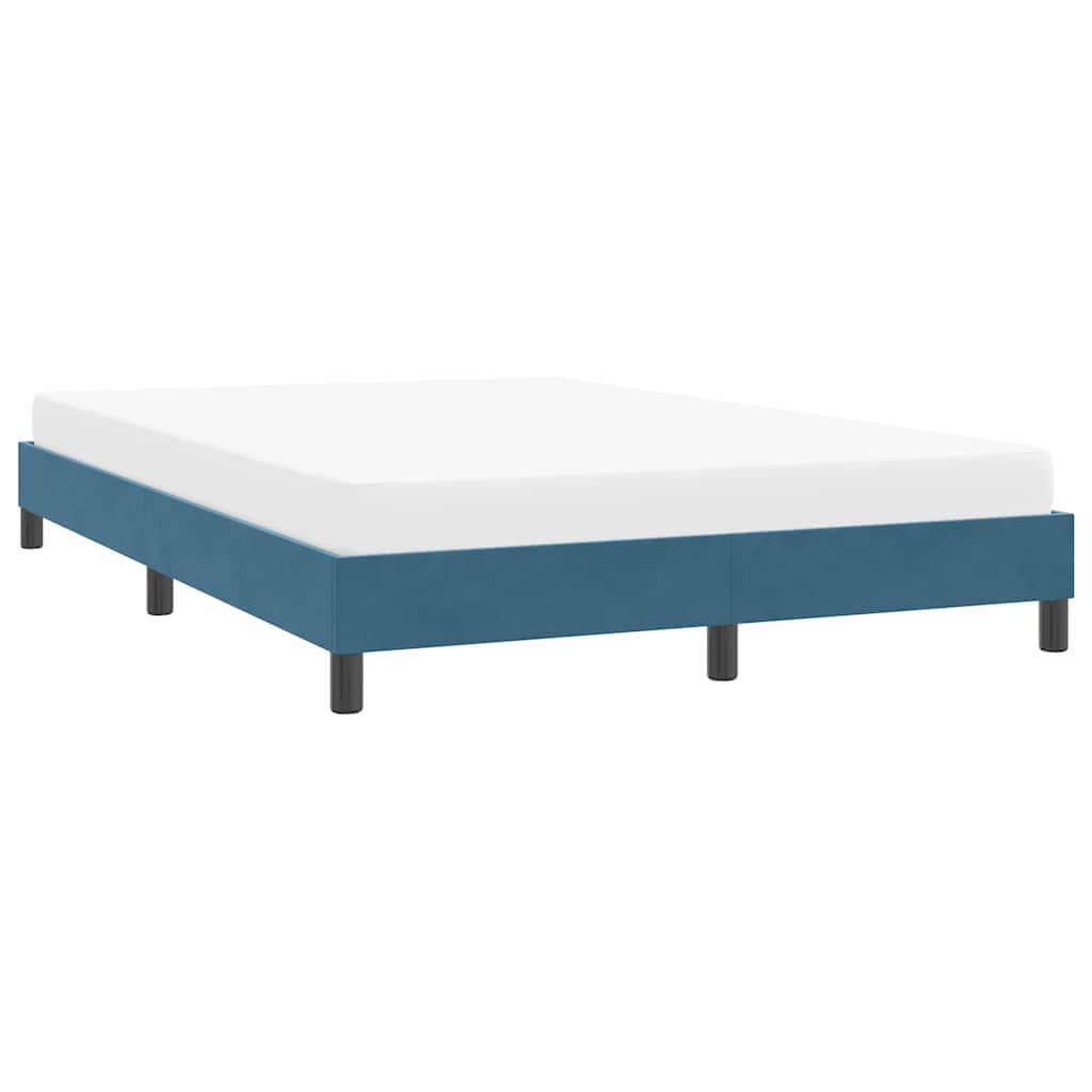 Bedframe zonder matras 140x210 cm fluweel donkerblauw is nu te koop bij PeponiXL, paradijselijk wonen!