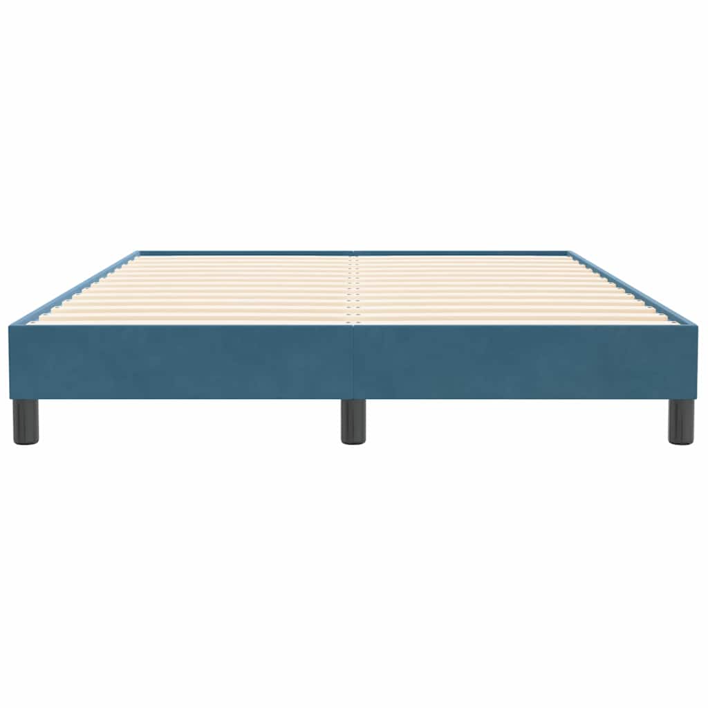 Bedframe zonder matras 140x210 cm fluweel donkerblauw is nu te koop bij PeponiXL, paradijselijk wonen!