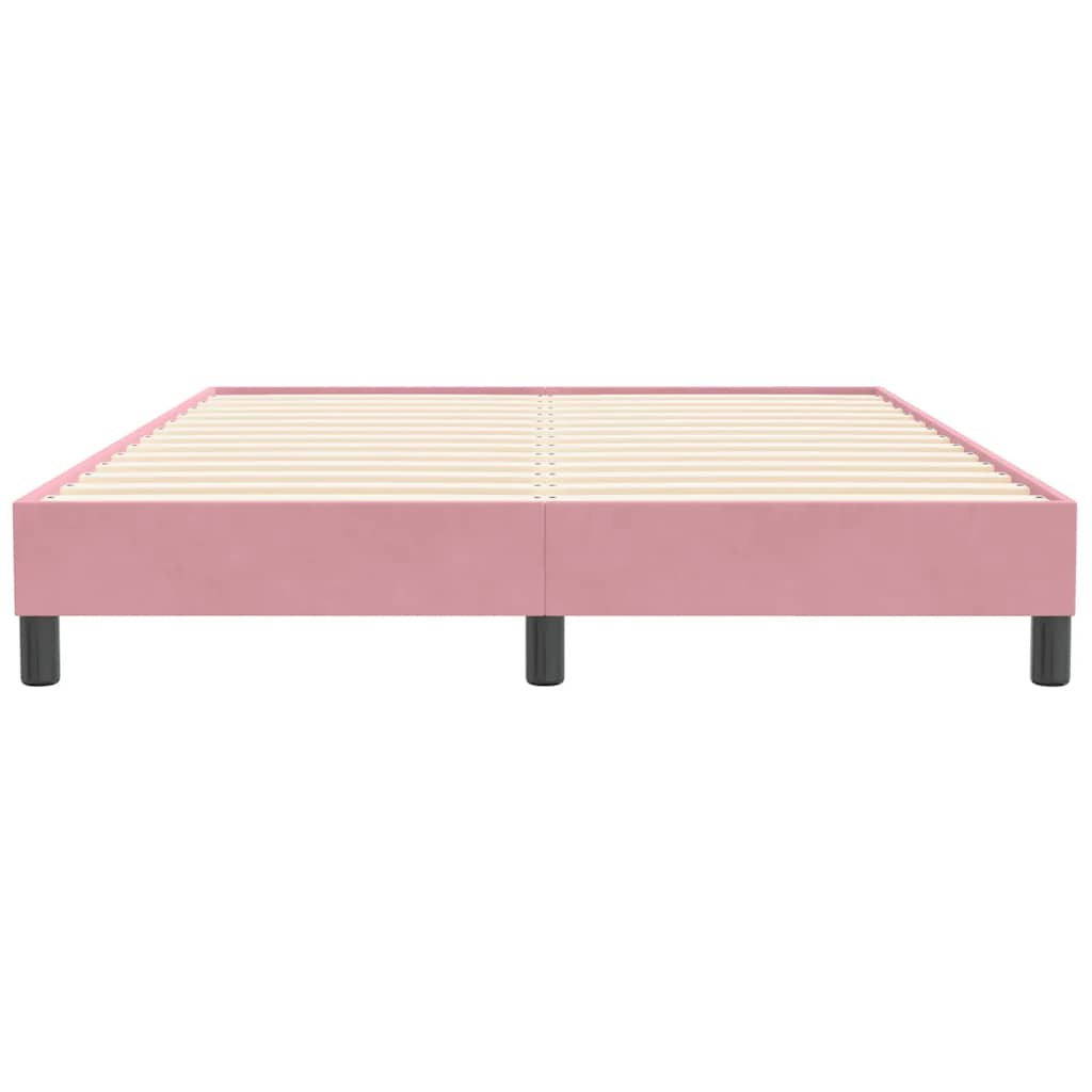 Bedframe zonder matras 140x210 cm fluweel roze is nu te koop bij PeponiXL, paradijselijk wonen!