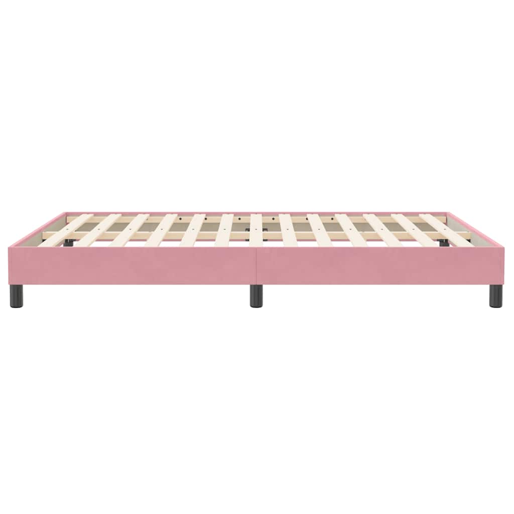 Bedframe zonder matras 140x210 cm fluweel roze is nu te koop bij PeponiXL, paradijselijk wonen!