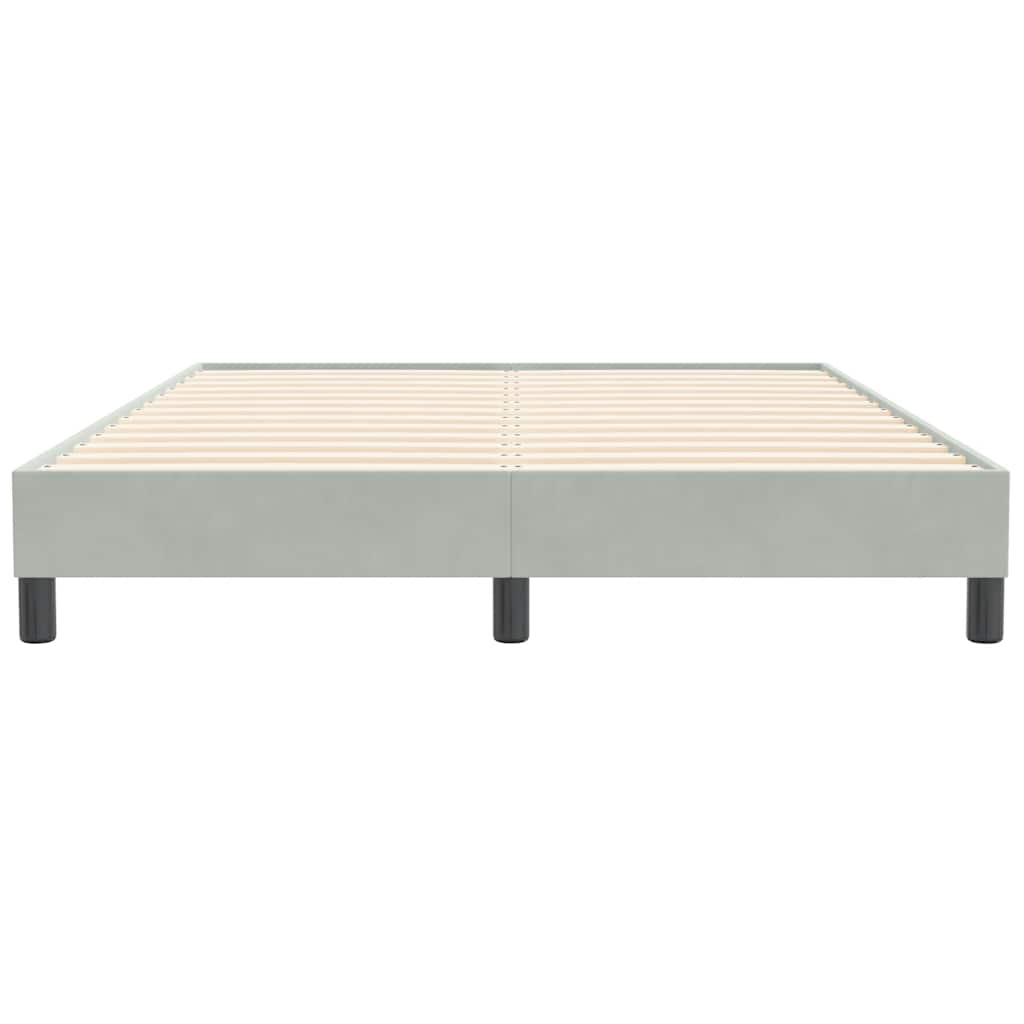 Bedframe zonder matras 160x210 cm fluweel lichtgrijs is nu te koop bij PeponiXL, paradijselijk wonen!