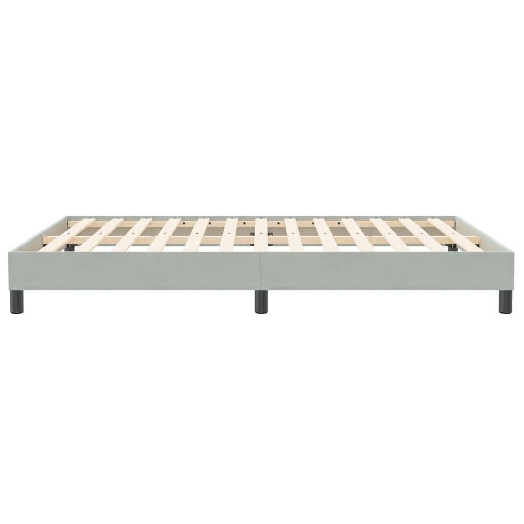 Bedframe zonder matras 160x210 cm fluweel lichtgrijs is nu te koop bij PeponiXL, paradijselijk wonen!