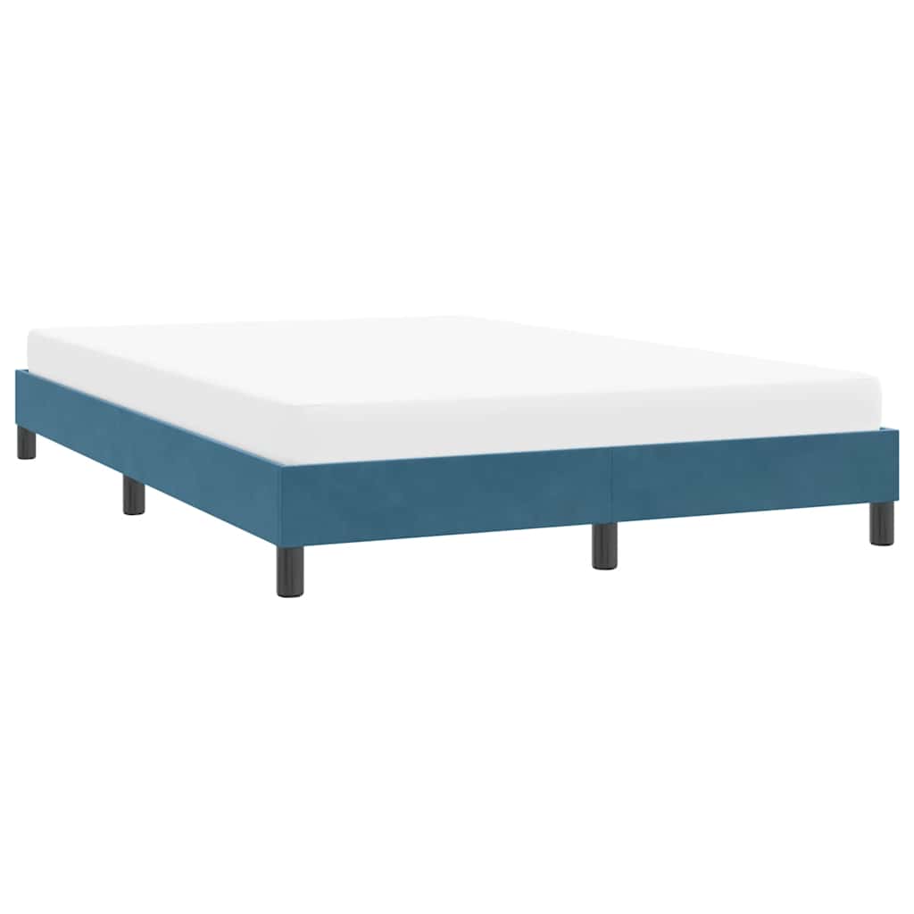 Bedframe zonder matras 160x210 cm fluweel donkerblauw is nu te koop bij PeponiXL, paradijselijk wonen!