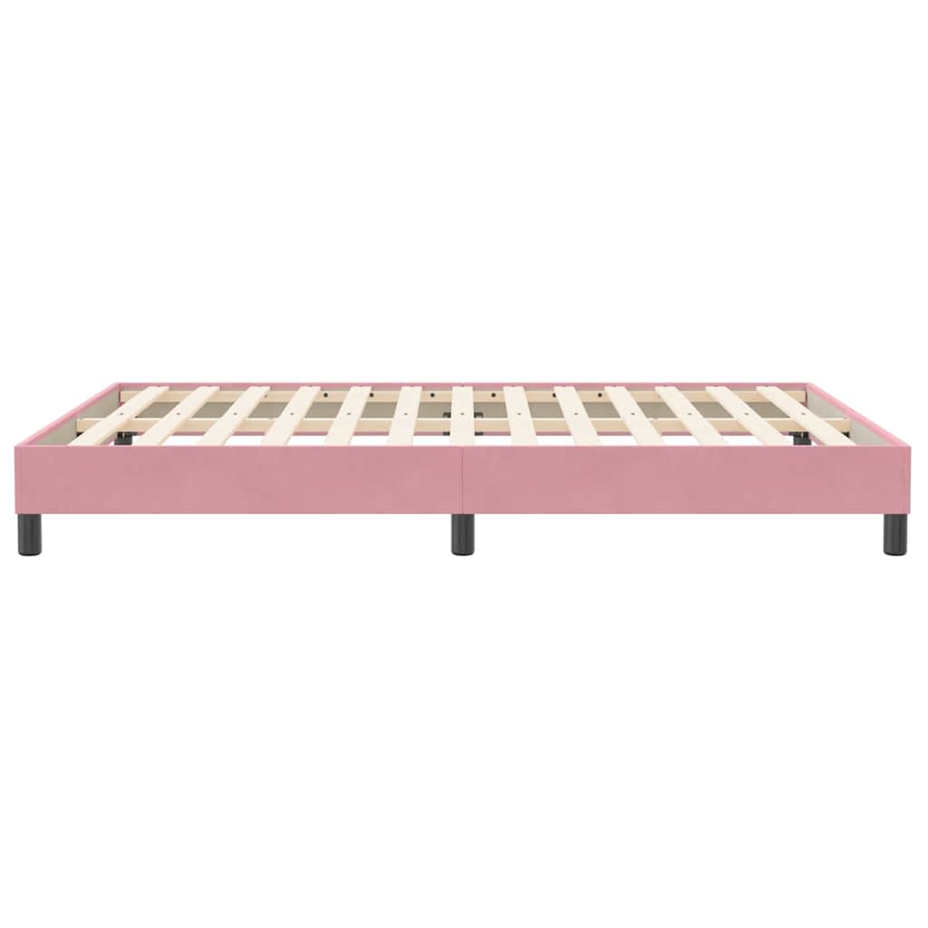 Bedframe zonder matras 160x210 cm fluweel roze is nu te koop bij PeponiXL, paradijselijk wonen!