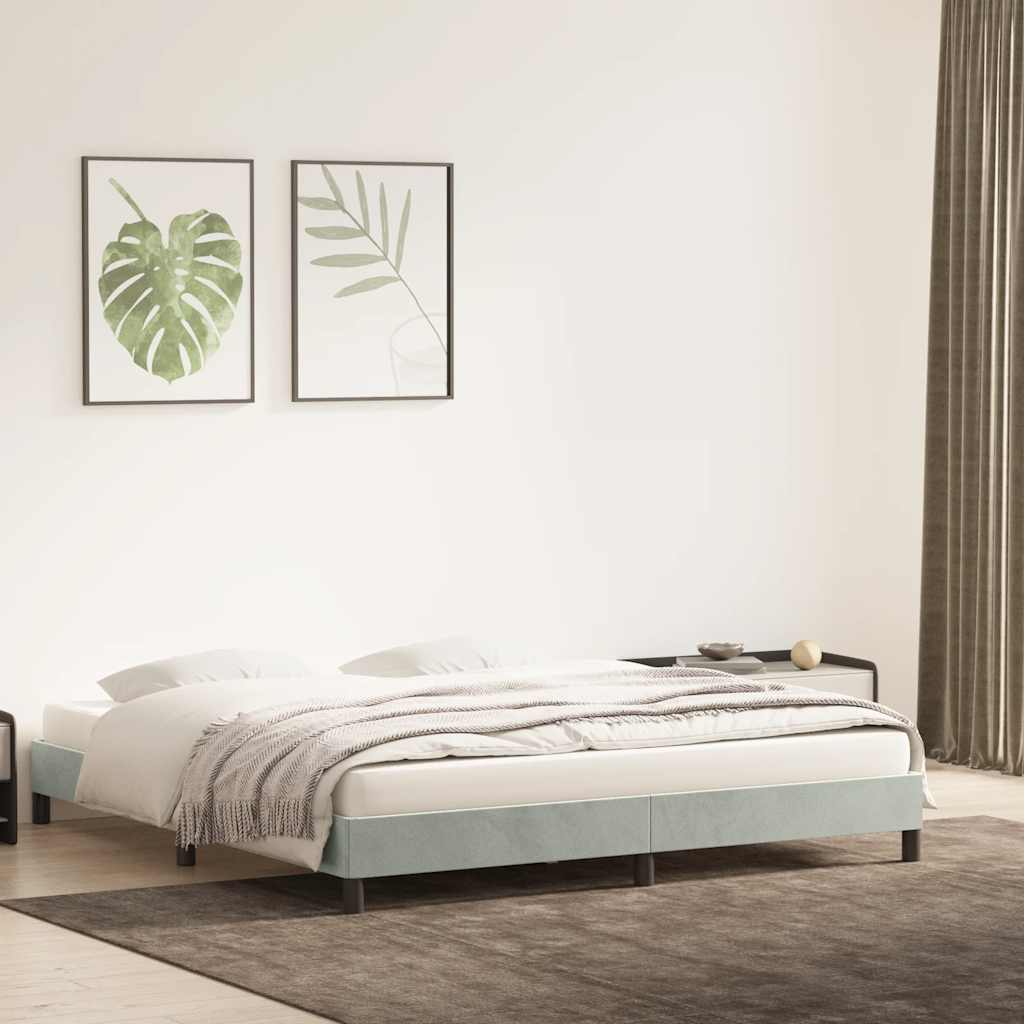 Bedframe zonder matras 180x210 cm fluweel lichtgrijs is nu te koop bij PeponiXL, paradijselijk wonen!