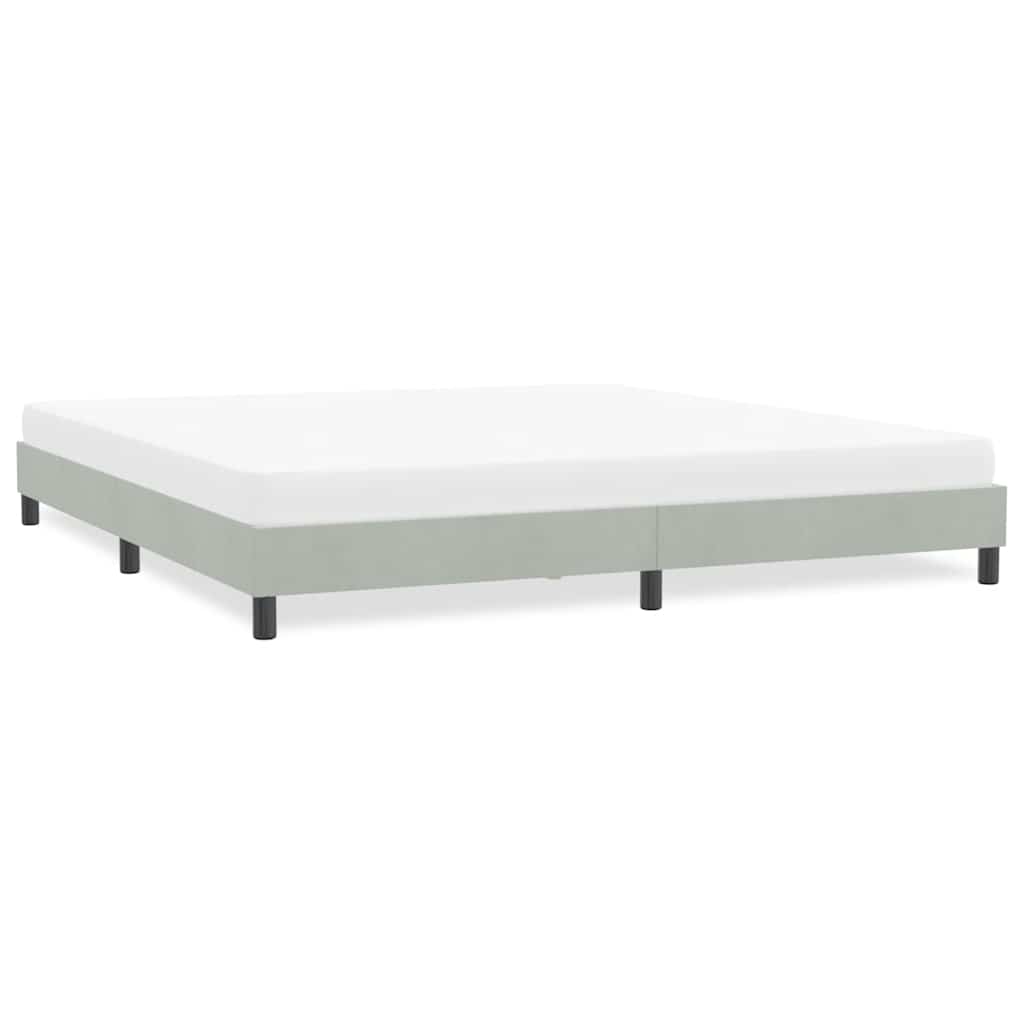 Bedframe zonder matras 180x210 cm fluweel lichtgrijs is nu te koop bij PeponiXL, paradijselijk wonen!
