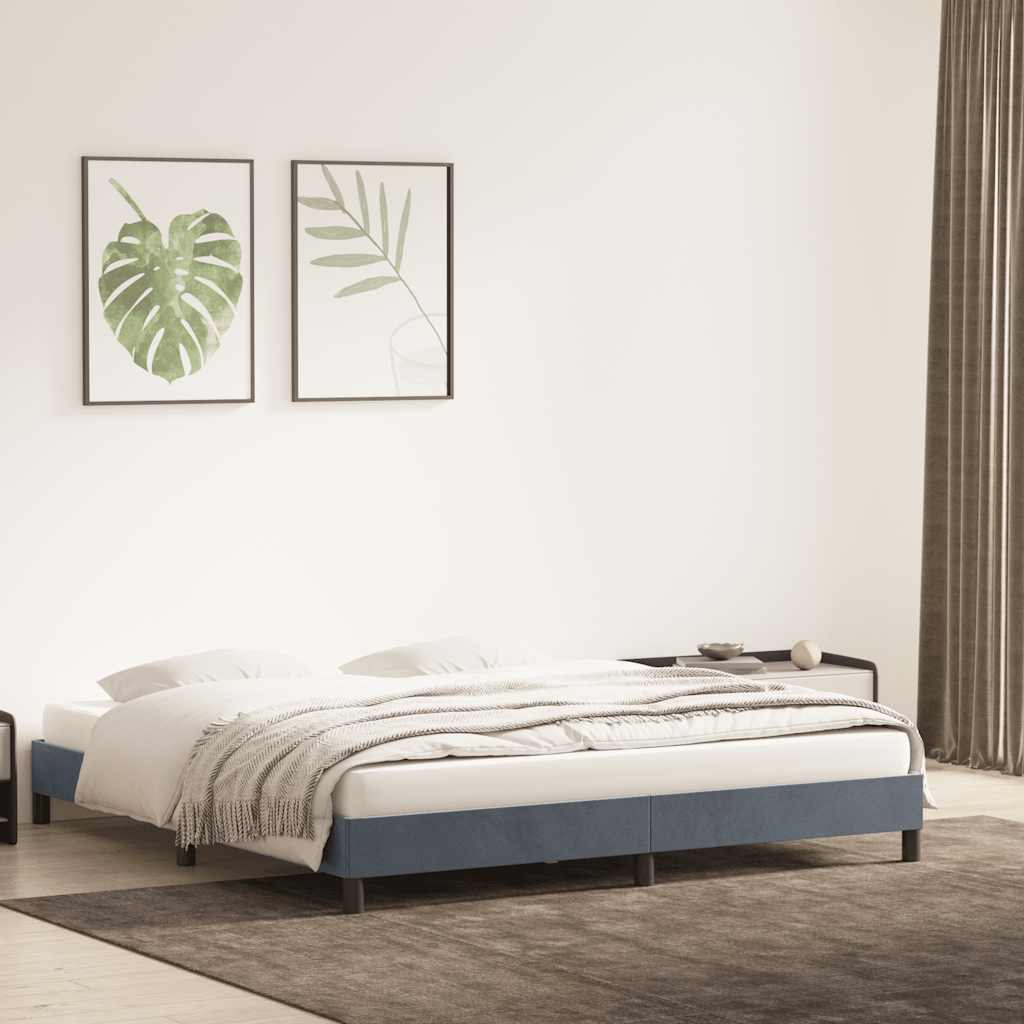 Bedframe zonder matras 180x210 cm fluweel donkergrijs is nu te koop bij PeponiXL, paradijselijk wonen!