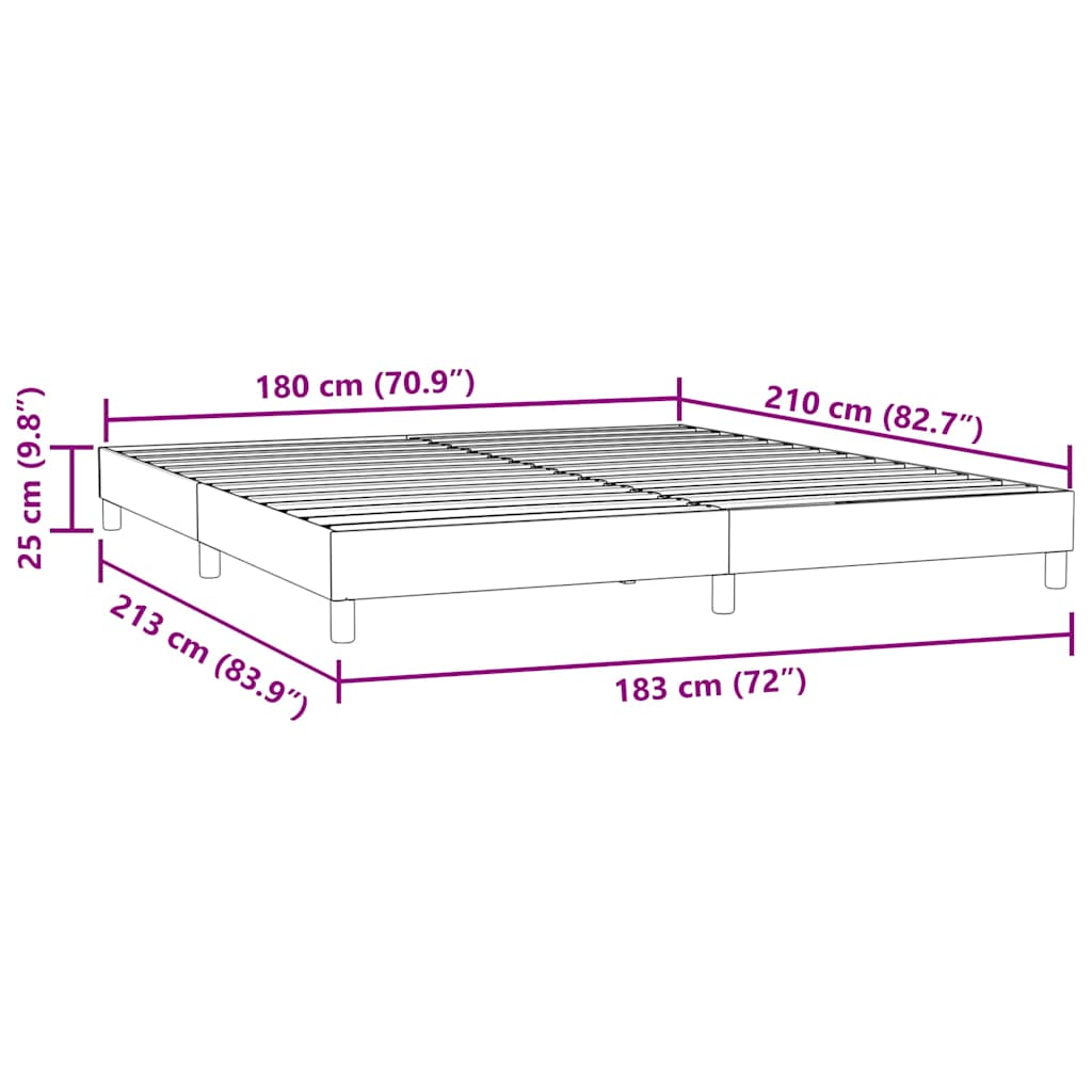 Bedframe zonder matras 180x210 cm fluweel donkergrijs is nu te koop bij PeponiXL, paradijselijk wonen!