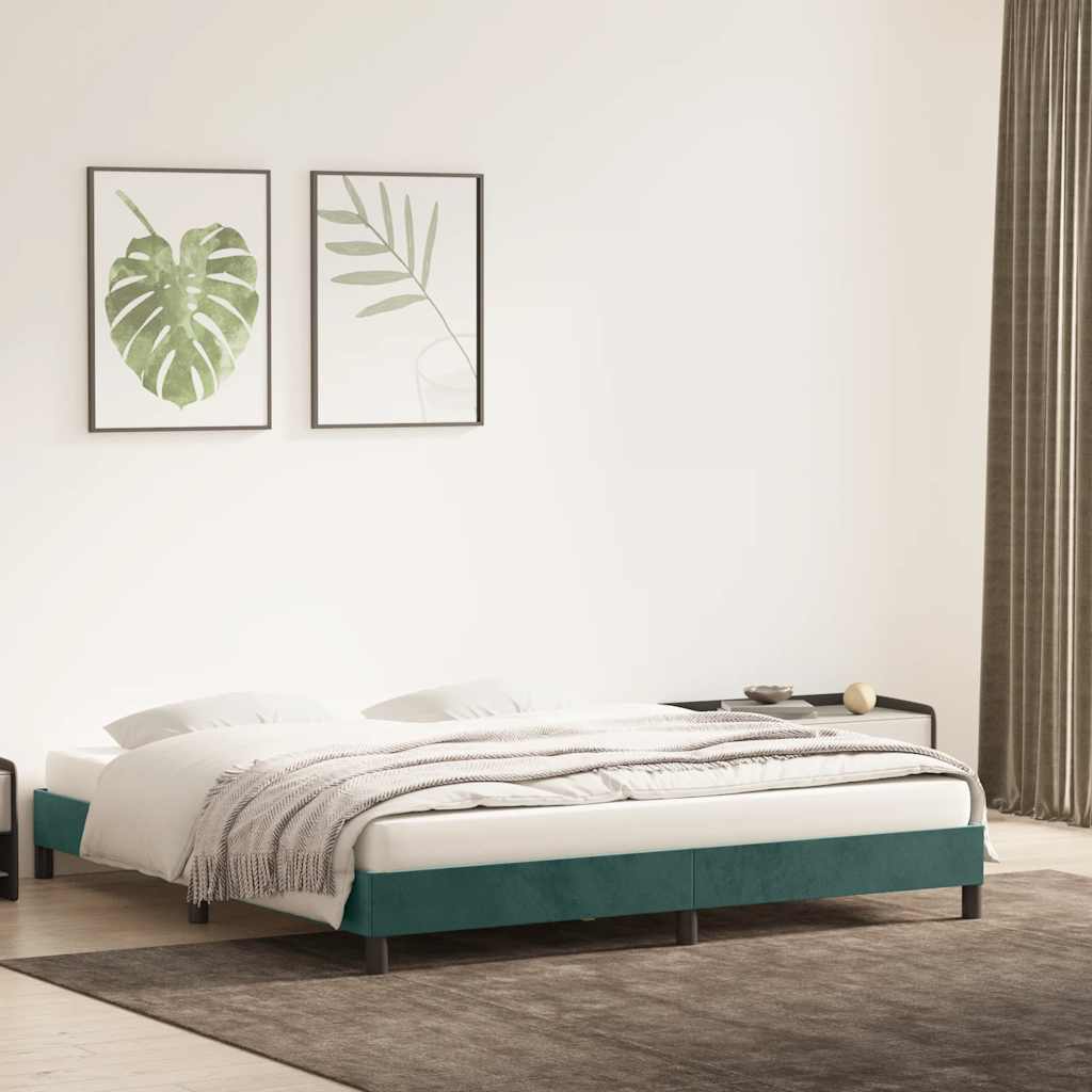 Bedframe zonder matras 180x210 cm fluweel donkergroen is nu te koop bij PeponiXL, paradijselijk wonen!