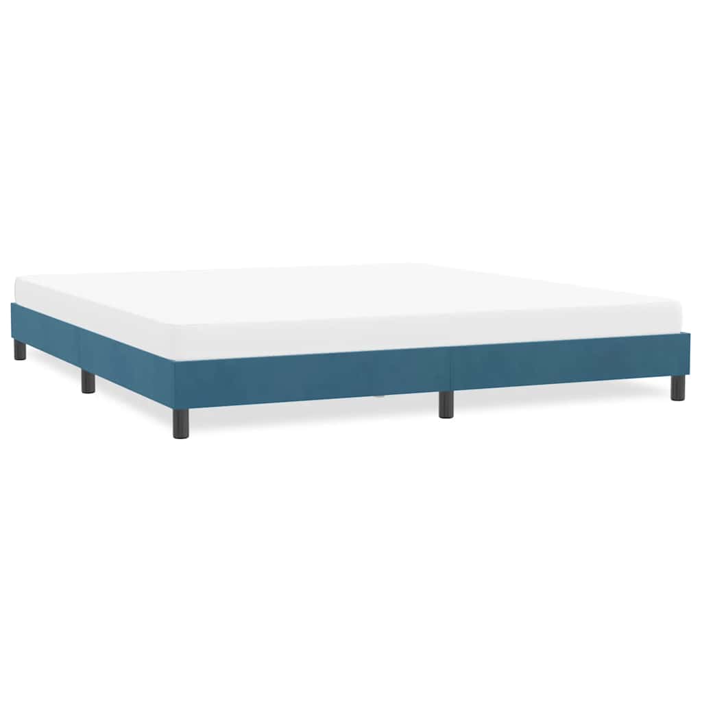Bedframe zonder matras 180x210 cm fluweel donkerblauw is nu te koop bij PeponiXL, paradijselijk wonen!