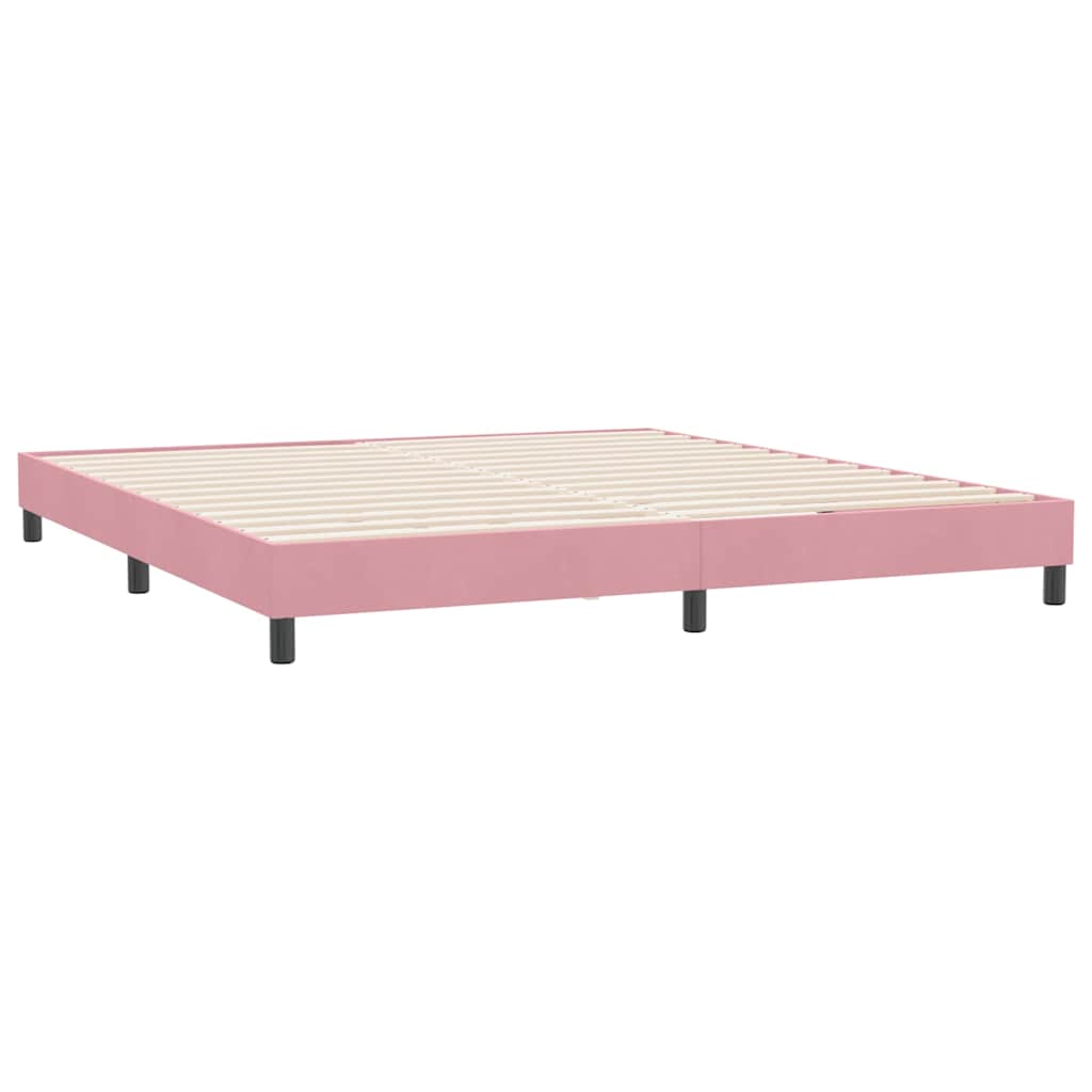 Bedframe zonder matras 180x210 cm fluweel roze is nu te koop bij PeponiXL, paradijselijk wonen!