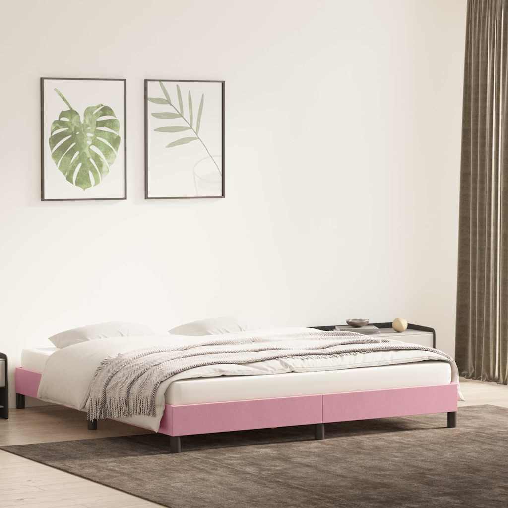 Bedframe zonder matras 180x210 cm fluweel roze is nu te koop bij PeponiXL, paradijselijk wonen!