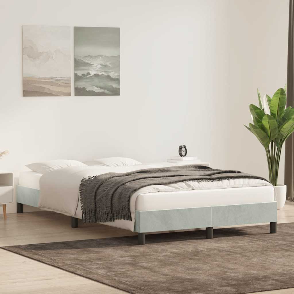 Bedframe zonder matras 80x220 cm fluweel lichtgrijs is nu te koop bij PeponiXL, paradijselijk wonen!