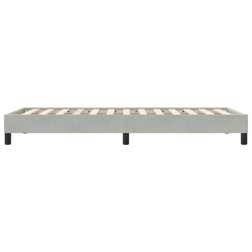 Bedframe zonder matras 80x220 cm fluweel lichtgrijs is nu te koop bij PeponiXL, paradijselijk wonen!