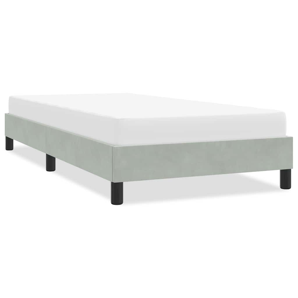 Bedframe zonder matras 80x220 cm fluweel lichtgrijs is nu te koop bij PeponiXL, paradijselijk wonen!