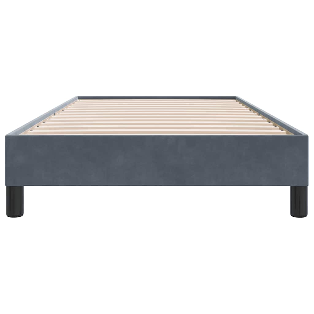Bedframe zonder matras 80x220 cm fluweel donkergrijs is nu te koop bij PeponiXL, paradijselijk wonen!