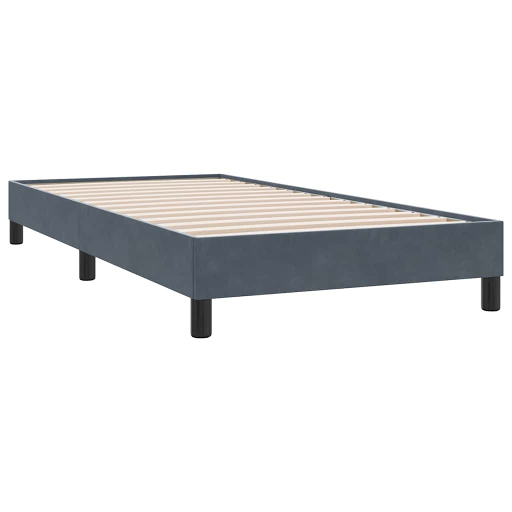 Bedframe zonder matras 80x220 cm fluweel donkergrijs is nu te koop bij PeponiXL, paradijselijk wonen!