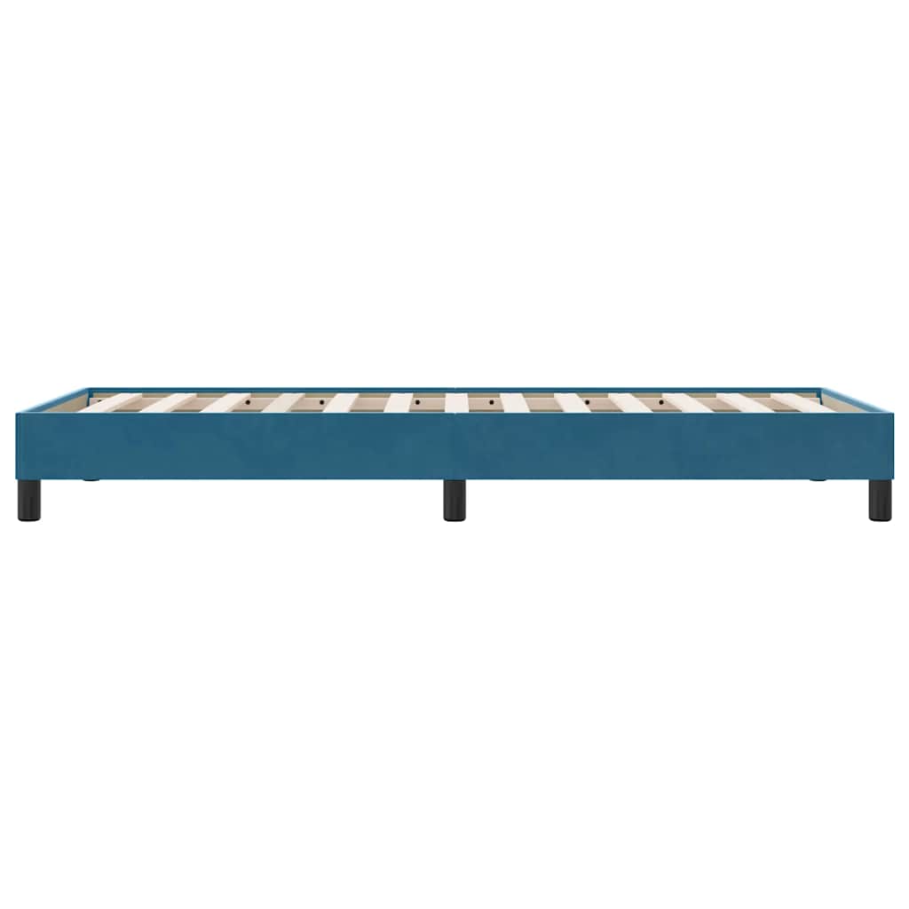 Bedframe zonder matras 80x220 cm fluweel donkerblauw is nu te koop bij PeponiXL, paradijselijk wonen!