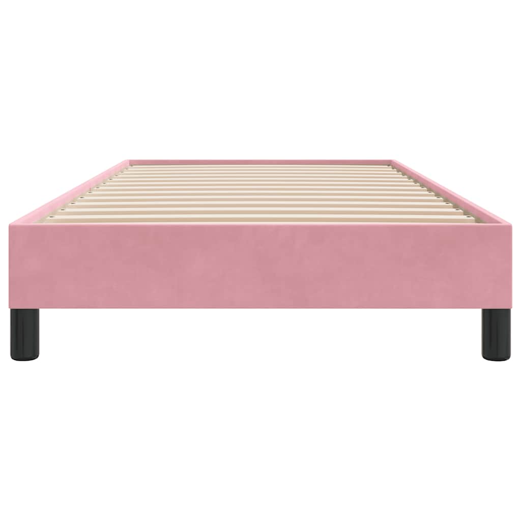 Bedframe zonder matras 80x220 cm fluweel roze is nu te koop bij PeponiXL, paradijselijk wonen!