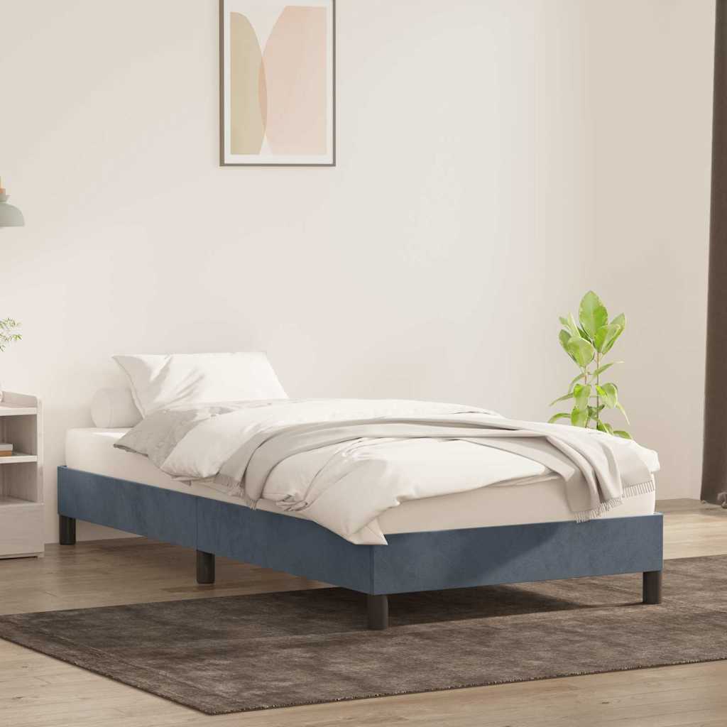 Bedframe zonder matras 90x220 cm fluweel donkergrijs is nu te koop bij PeponiXL, paradijselijk wonen!