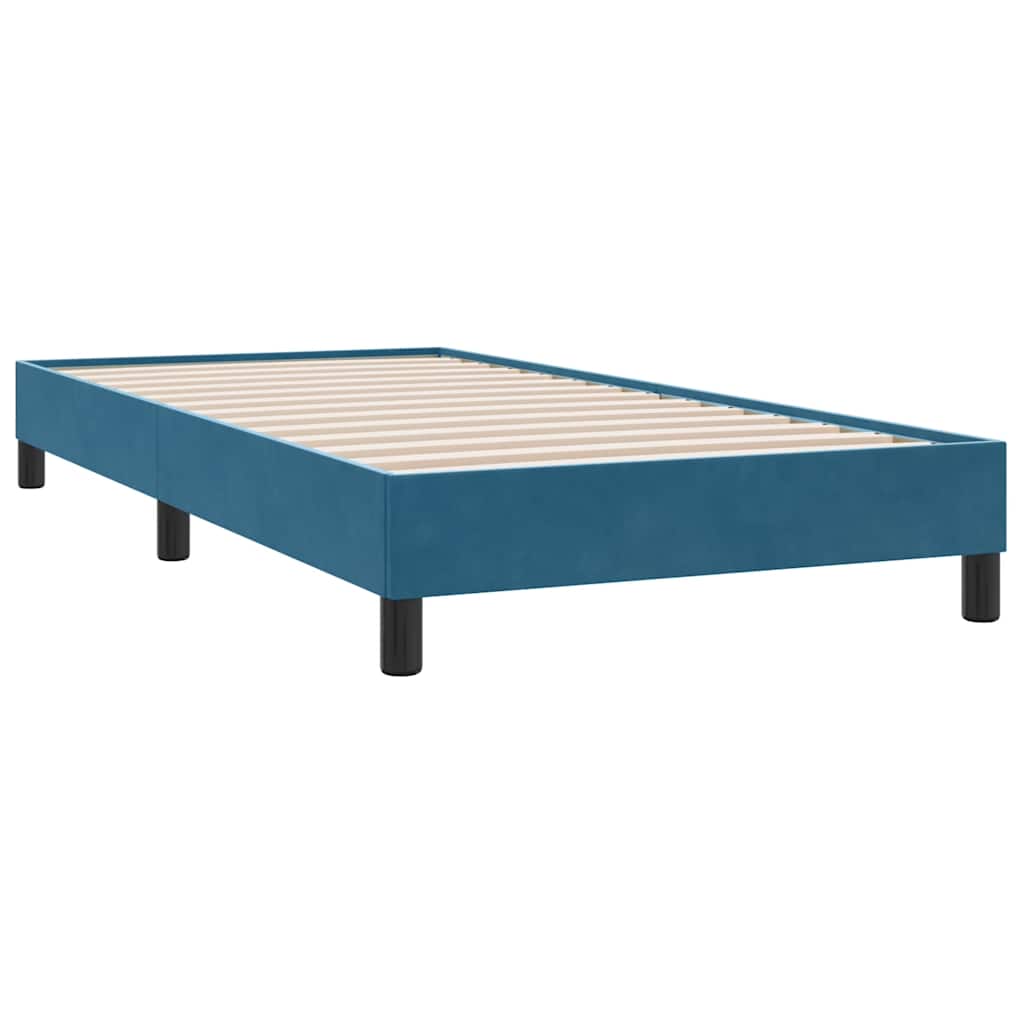 Bedframe zonder matras 90x220 cm fluweel donkerblauw is nu te koop bij PeponiXL, paradijselijk wonen!